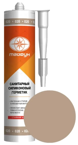 Герметик силиконовый Тайфун №020 (бежевый) 280 мл