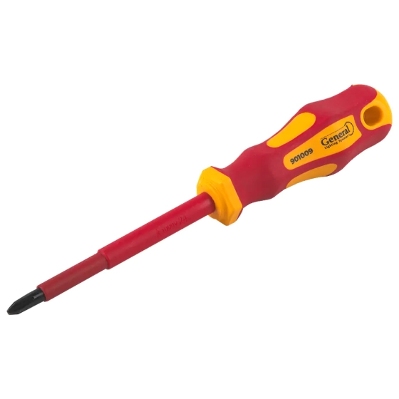 Отвертка диэлектрическая PH2x100 General 1000V (901009)