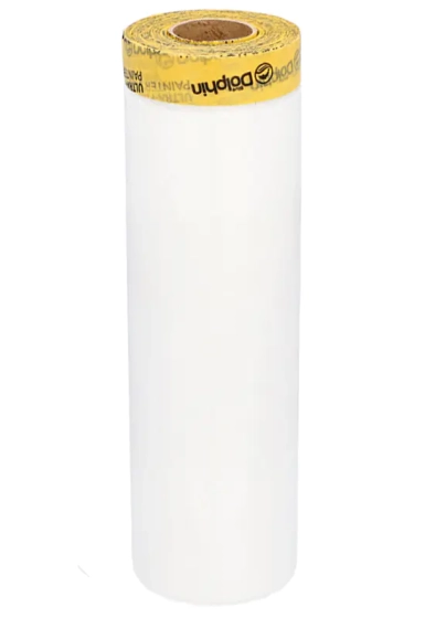 Пленка укрывочная Blue Dolphin с малярной лентой WASHI 1,40х33 м