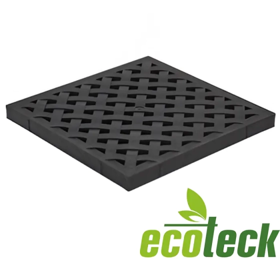 Решетка пластиковая к дождеприемнику 280х280х32 Ecoteck усиленная (черный)