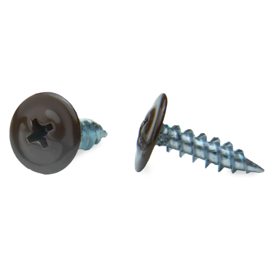Саморез с прессшайбой ЕКТ 4,2x16 острый, RAL 8017, 100 шт (B009352)