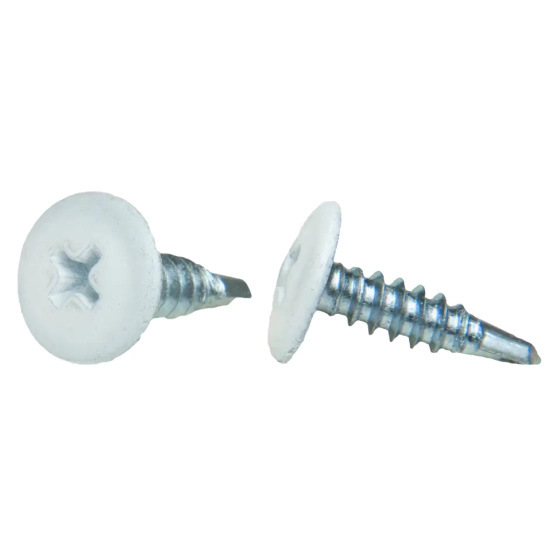 Саморез с прессшайбой ЕКТ 4,2x16 со сверлом, RAL 9003, 100 шт (B007931)