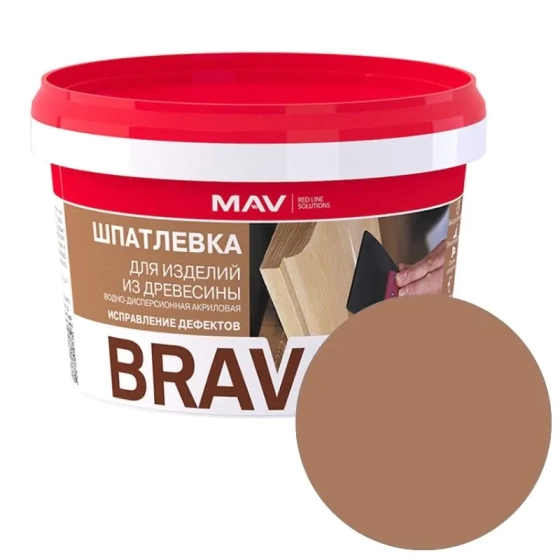 Шпатлевка готовая MAV Brava Profi-1 по дереву (какао) 0,7 кг