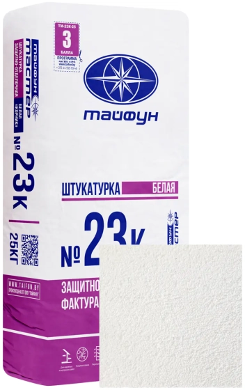Штукатурка Тайфун Мастер №23К-2 корник (1,5 мм), белая, 25 кг
