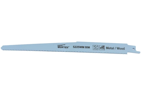 Полотно для сабельной пилы по дереву с гвоздями 225 мм Wortex (S225WM)