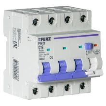 Дифавтомат DrFERZ FMO-EL-3P+N 6kA 16A/30mA тип AC (00220)