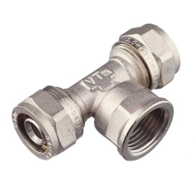 Тройник обжимной Valtec 16х1/2" ВР