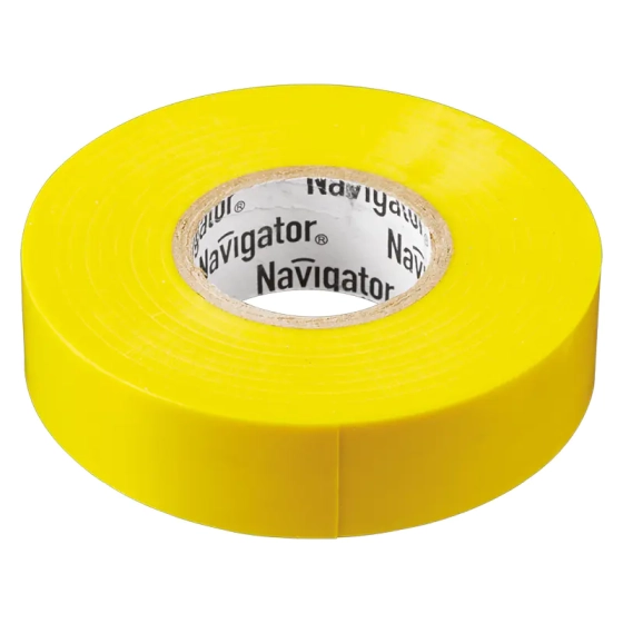 Изолента ПВХ желтая 19 мм х 20 м Navigator