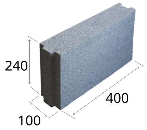 Керамзитобетонный блок 400x100x240 (плотность 850) Новолукомль, возможно 5% боя