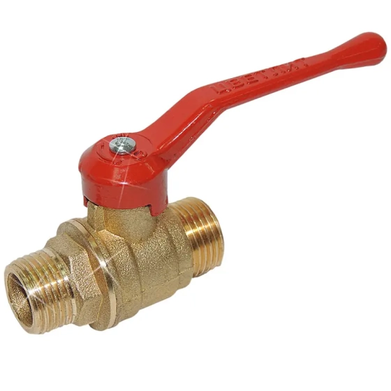 Кран шаровый латунный 1/2" НР (ручка-рычаг) Цветлит ZW10066