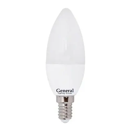 Светодиодная лампа Свеча General Lighting 8Вт Е14 3000К. Теплый белый свет (660175)