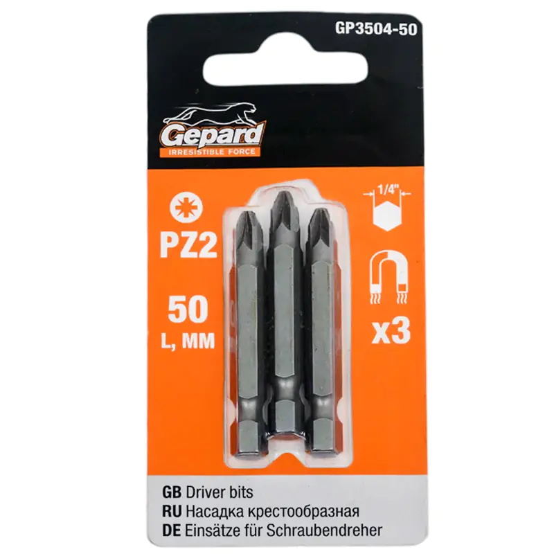 Бита для шуруповерта PZ2 Gepard (GP3504-50) 3 шт