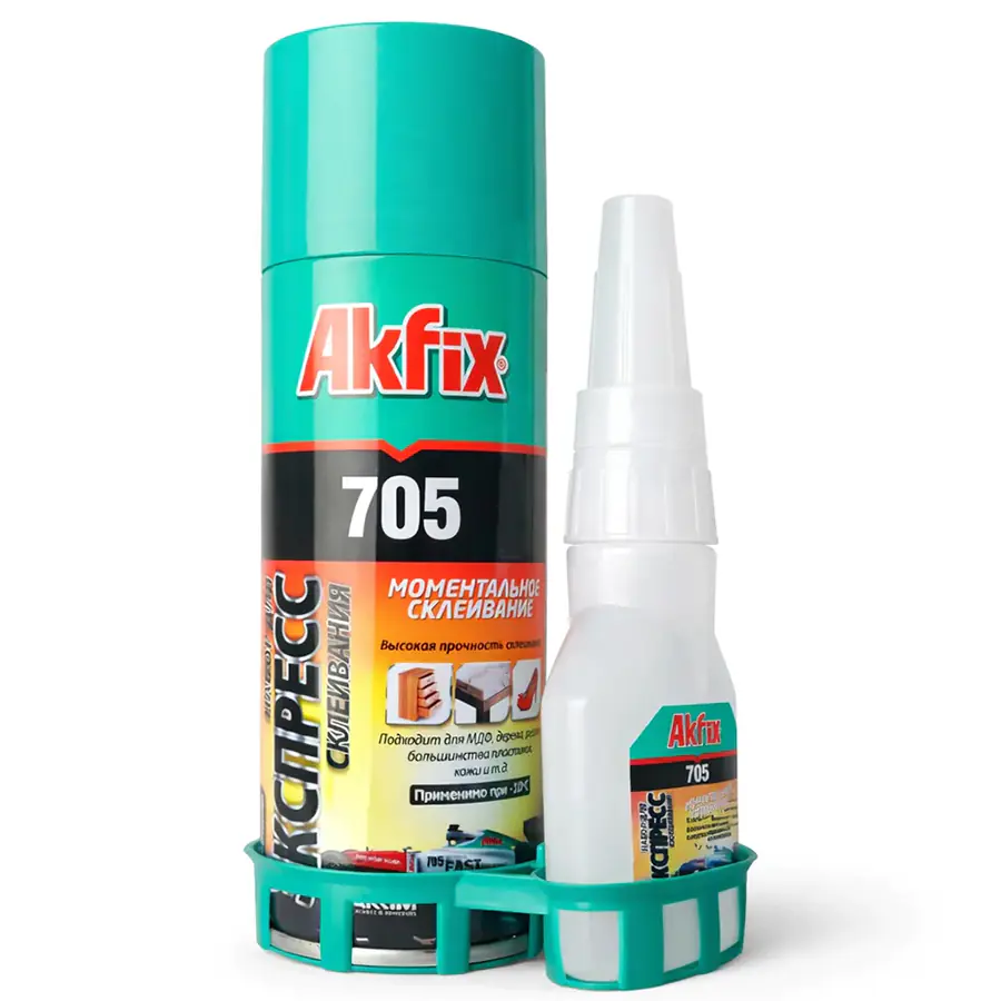 Клей Akfix 705 с активатором для экспресс склеивания 50 г+200 мл