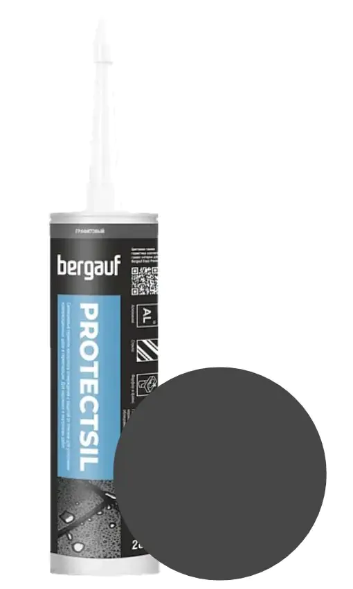 Герметик силиконовый Bergauf Protectsil (графит) 280 мл