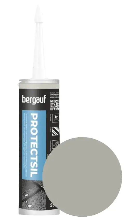 Герметик силиконовый Bergauf Protectsil (серый) 280 мл