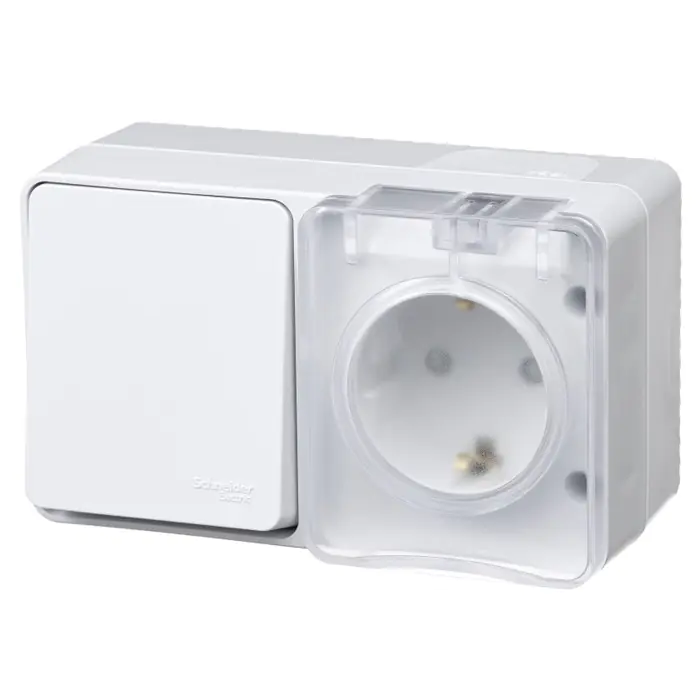 Розетка с выключателем 1-кл Systeme Electric ATN540170 IP54