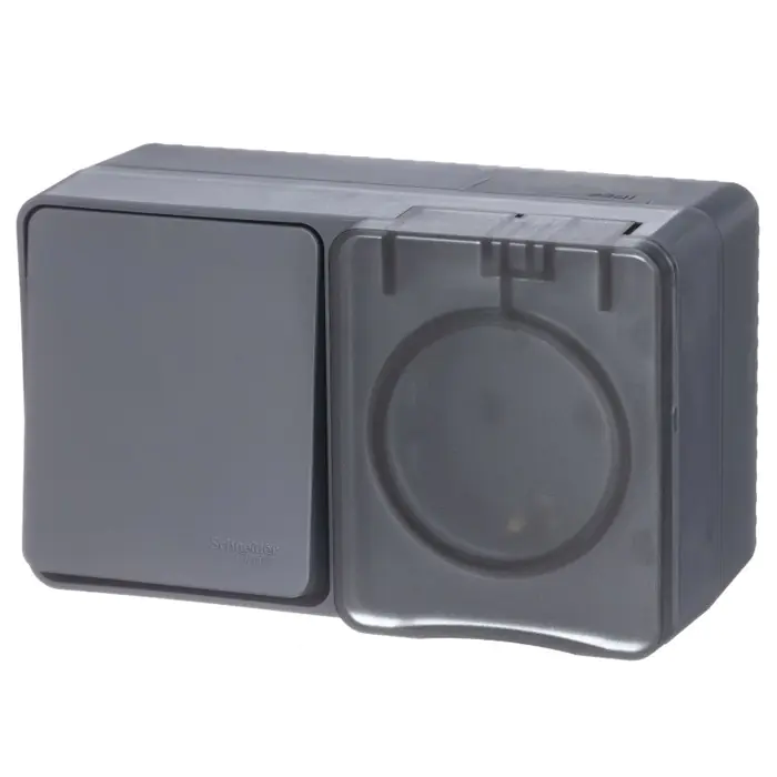 Розетка с выключателем 1-кл Systeme Electric ATN544070 IP54
