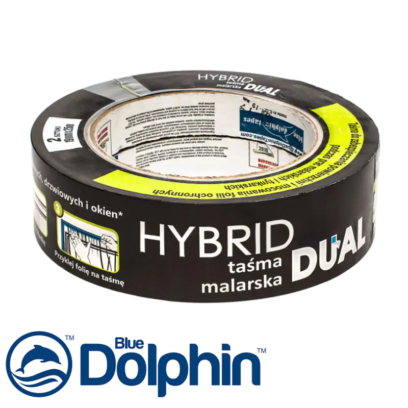 Лента двухсторонняя малярная Blue Dolphin Hybrid dual 19 мм х 25 м (2 шт)