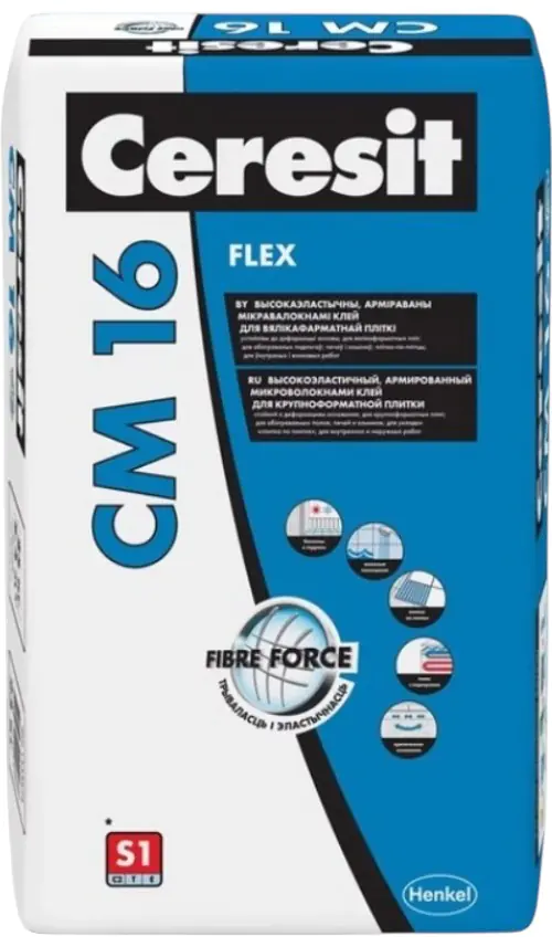 Клей для плитки усиленной фиксации Ceresit CM 16 Flex, 25 кг