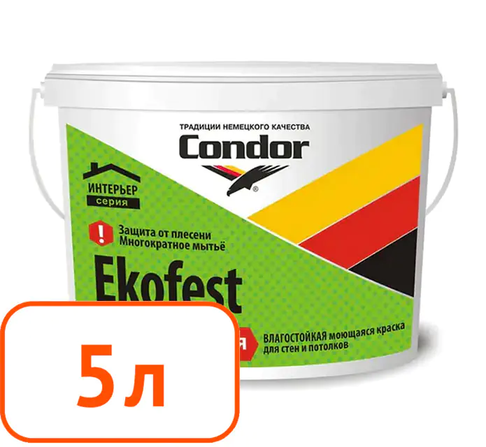 Краска Condor Ekofest для кухни и ванной, 5 л