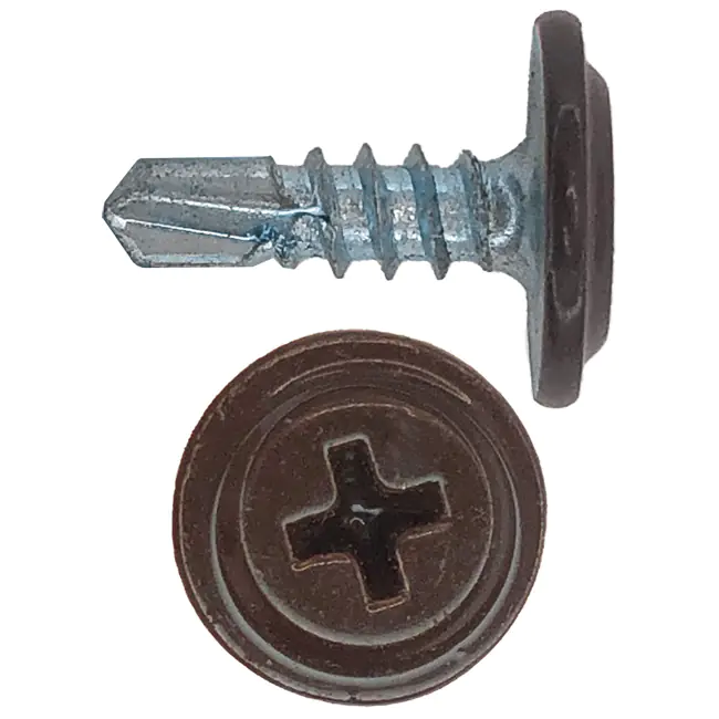 Саморез с прессшайбой DAXMER 4,2х13 со сверлом, RAL 8017 (200 шт)