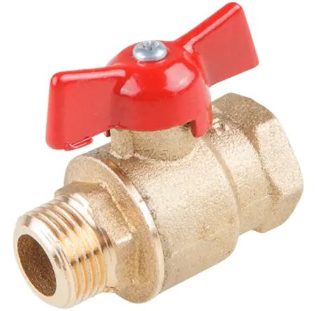 Кран шаровый латунный 3/4" ВР/НР (ручка-бабочка) Цветлит ZW10091