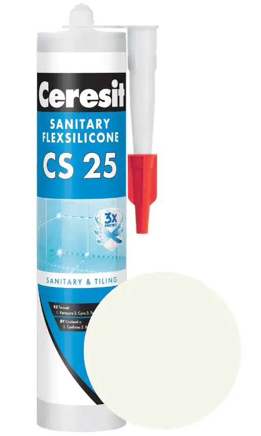 Герметик силиконовый Ceresit CS 25 №03 (мраморно-белый) 280 мл