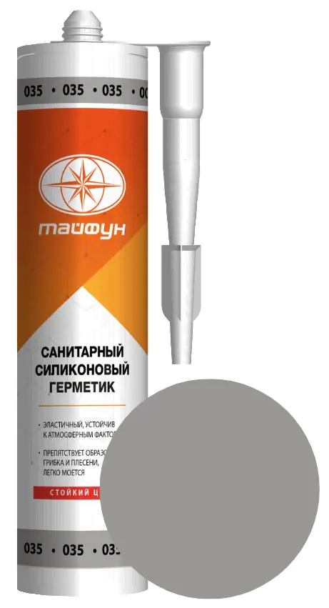 Герметик силиконовый Тайфун №035 (серый) 280 мл