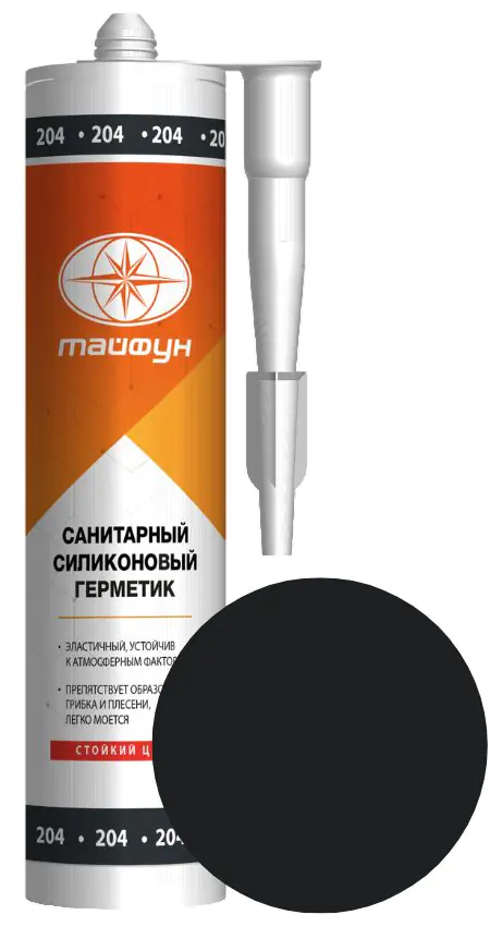 Герметик силиконовый Тайфун №204 (черный) 280 мл