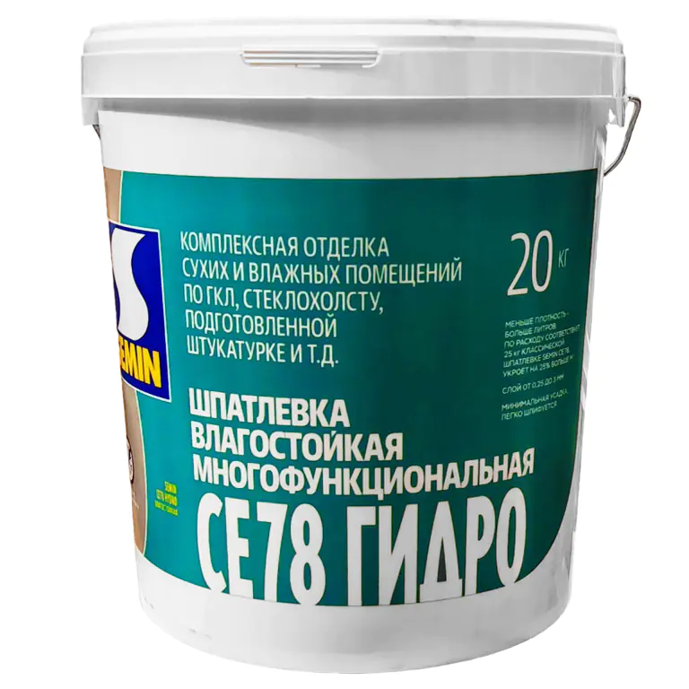 Шпатлевка влагостойкая SEMIN CE-78 HYDRO, 20 кг