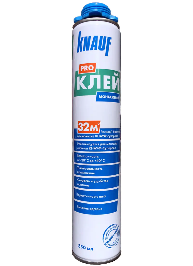 Клей-пена монтажная KNAUF под пистолет профессиональная, 850 мл