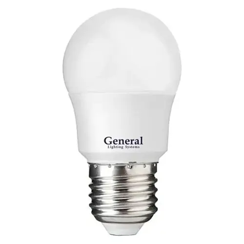 Лампа светодиодная Шар (G45) General Lighting 8Вт Е27 3000К теплый белый свет 660202