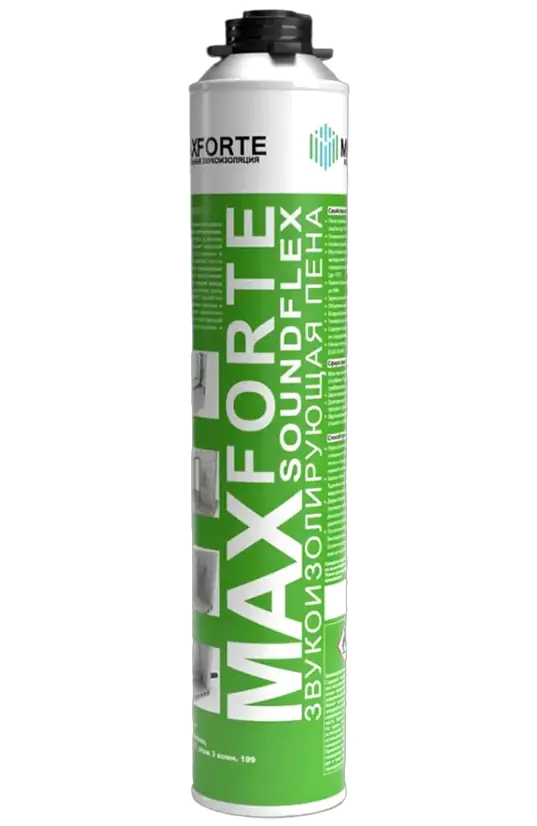 Звукоизолирующая монтажная пена Maxforte SoundFLEX под пистолет, 750 мл