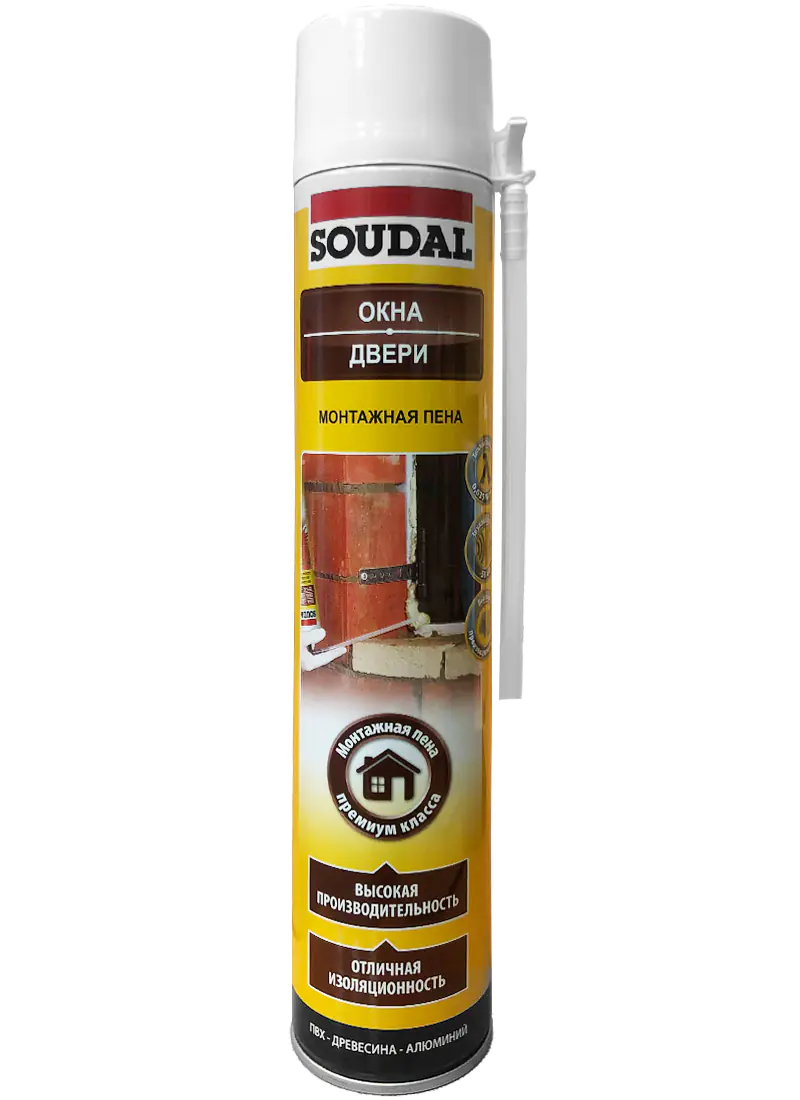 Монтажная пена Soudal с трубочкой, 750 мл