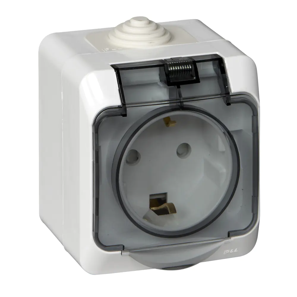 Розетка с/з и шторками Systeme Electric Этюд PA16-044B
